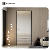 HANNOVER Porte vitrée de douche moderne sans cadre Ouverture pivotante à 180 degrés Porte à charnière en aluminium étanche pour salle de bain et pièce humide