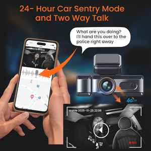 Caméra embarquée 4G 3 canaux 2K pour voiture, enregistrement triple avant, intérieur, arrière, WiFi, GPS, ADAS, carte TF jusqu'à 512 Go - Product Image 6