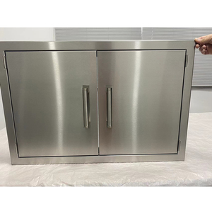Stainless Steel Backyard Kitchen <b>Bbq</b> <b>Grill</b> Double Access Doors Kitchen Cabinet Doors - Product Image 1