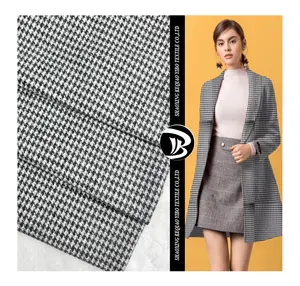 Yibo Textile Factory Supplier Custom Herringbone Design Yarn Dyed 100%Polyester Tweed Fabric For Coat