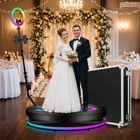 Expédition rapide, machine de photomaton 360° avec éclairage annulaire, photomaton vidéo rotatif portable pour location d'événements et de fêtes, en stock aux États-Unis