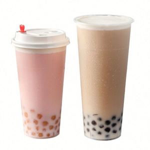 Gobelets jetables en plastique PP premium de 24 oz et 32 oz, 90 mm, rigides, pour smoothies, milk-tea et bubble tea, avec couvercles, pour les fêtes - Product Image 4