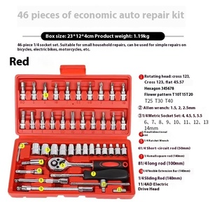 46 Pcs Multi-Functional Car Repair Tool Kit <b>Set</b> Auto Repair Tools Including Socket Wrench <b>Screwdriver</b> Mechanical Repair Wrench 2 - Product Image 4