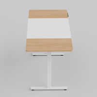 Bureau assis-debout électrique à 3 panneaux, à moteur unique, réglable en hauteur, avec grande surface de travail de 160x70cm et double poutre