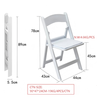 Chaises pliantes de jardin rembourrées blanches modernes pour l'extérieur avec couleur personnalisée et matériau en résine
