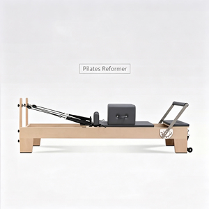 Máquina de <span class=keywords><strong>Pilates</strong></span> Reformer Ajustable de Madera de Arce/Madera para Ejercicios de <span class=keywords><strong>Pilates</strong></span> y Desarrollo Corporal con Barra de Movimiento para Pies - Product Image 2