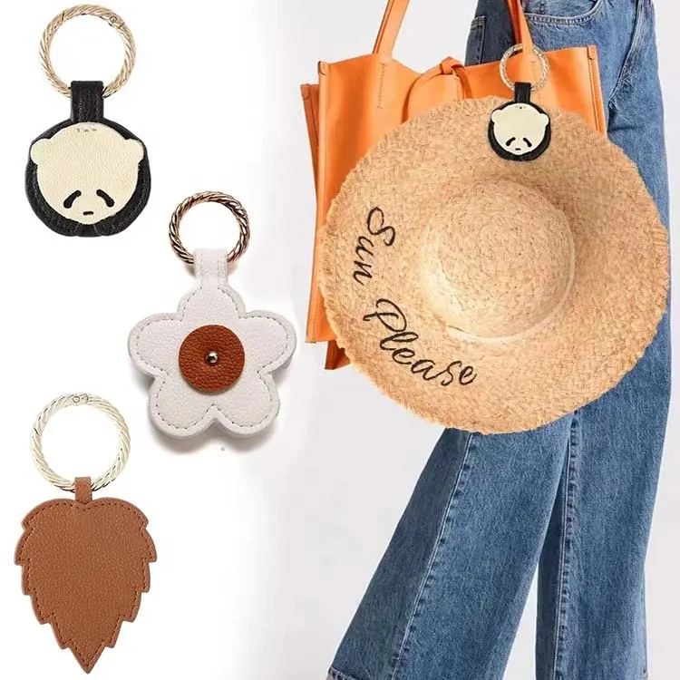 Customized Shaped PU Leather Magnetic Hat Clip Holder for Traveling Handbag