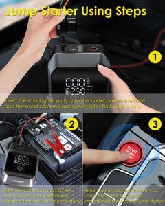Arrancador de Coches Portátil de 12V y 8000mAh, 300A, para Motocicletas y Camiones, con Compresor de Aire e Iluminación LED - Product Image 5