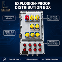 Boîtier de distribution de commande antidéflagrant certifié Ex2, 7 circuits, IP65, en aluminium moulé, pour zones dangereuses, CE ATEX, personnalisé