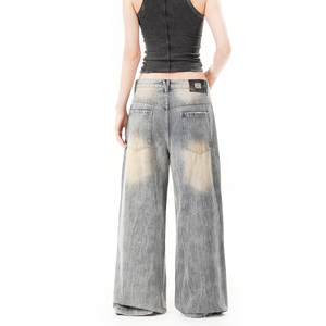 <span class=keywords><strong>Pantalon</strong></span> cargo en jean <span class=keywords><strong>kaki</strong></span> ample et droit pour <span class=keywords><strong>femme</strong></span>, respirant, <span class=keywords><strong>taille</strong></span> <span class=keywords><strong>haute</strong></span>, style streetwear décontracté - Product Image 2