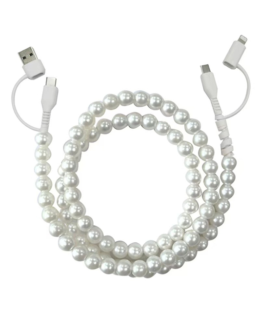 Portable Travel Type-C 4 in 1 Beaded Charging Data Cable Fast Charge 1M Length Multi Function Sync