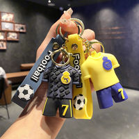 Porte-clés en métal de dessin animé avec maillot de football de C. Ronaldo, Haaland et Mbappé, pendentif de sac, petit cadeau