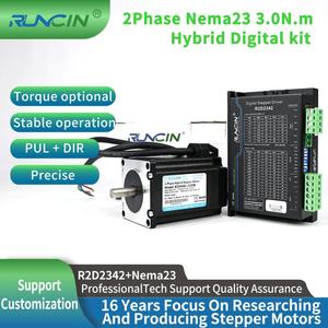 Kit moteur hybride Runcin 23 4.2A DC20-50V 1 axe 2 phases avec coupleur de commande 3Nm 425Oz.in et contrôle PLC - Product Image 1