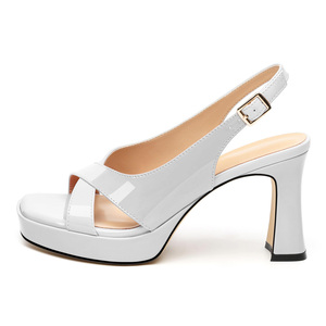 Nuovi <span class=keywords><strong>Sandali</strong></span> da Donna Sexy Estivi Traspiranti con Plateau, <span class=keywords><strong>Tacco</strong></span> Grosso, Punta Aperta, Cinturino alla Caviglia per Matrimonio - Product Image 2