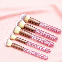 Ensemble de 21 pinceaux de maquillage Glitz and Glam avec strass, style professionnel, vente en gros, pinceaux de maquillage de luxe avec boîte cadeau