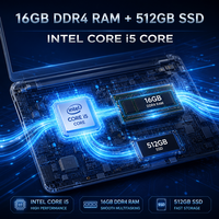Ordinateur portable professionnel 14 pouces avec corps métallique, processeur Intel Core I5-1035G1, 16 Go de RAM, 512 Go de SSD, Windows 11, écran WiFi, PC portable