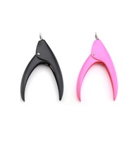 Ciseaux professionnels pour faux ongles en acrylique avec lame en acier inoxydable, conception à ressort pour salon et manucure à domicile NAT061