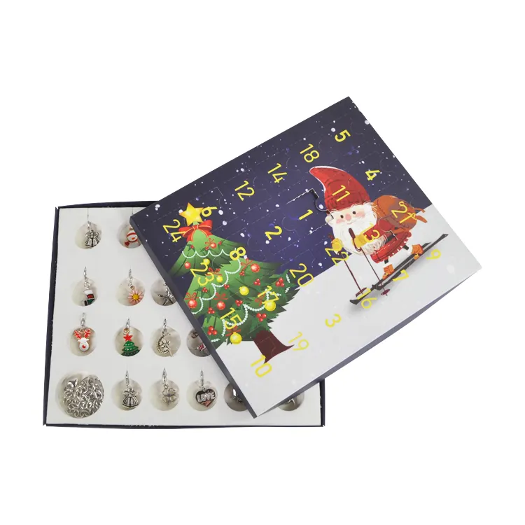 Calendario hexagonal de diseño de tamaño personalizado para niños y adultos, calendario prelleno con caja de joyería, bandeja EVA, 2022