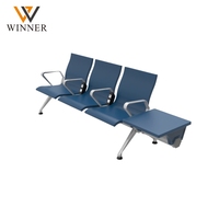 Banc d'attente en métal moderne et durable avec coussin en PU pour 3/4/5 places, idéal pour hôpitaux, écoles, cliniques, aéroports et gares - Vente en gros
