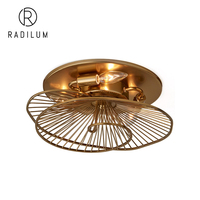 Plafonnier moderne en laiton, lampe de salon et chambre à coucher de style nordique, luminaire de plafond en métal abstrait géométrique en forme de ruban en spirale