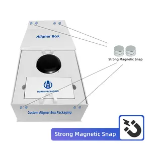 Individuelle handgemachte unsichtbare Magnet-Bindung für Zahnspangen-Orthodontismus-Aligner-Verpackung magnetische kundenspezifische feste Kartonbox für Zahn-Aligner