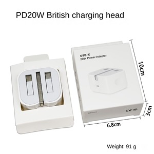 Pliable PD20W UK Plug Chargeur Set C C Câble 20W <span class=keywords><strong>Charge</strong></span> Rapide Multi-Protection (OTP OVP) CE UK CA Compatible pour <span class=keywords><strong>iPhone</strong></span> Samsung - Product Image 6