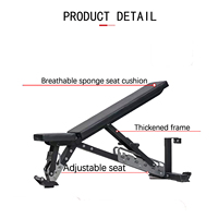 Banc de musculation commercial à inclinaison réglable, banc multifonctionnel pour l'entraînement en force, banc de musculation personnalisable et ajustable