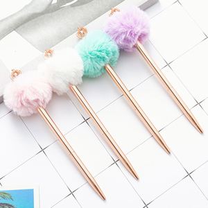 Bolígrafos de Gel Personalizados con Corona de Pompones, Bolígrafos de Firma de Peluche para Regalos de Fiesta y Artículos de Papelería - Product Image 1