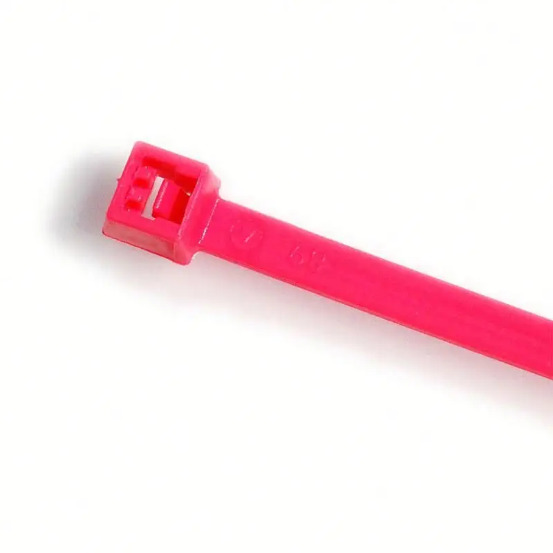 2mm Plastic Nylon Self Locking Durable Nylon Neon Red Fluorescent Cable Wrap Zip Tie