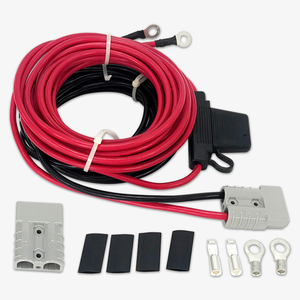 ערכת חיווט לסוללה כפולה, כבל 6 מטר 8AWG, מחבר חשמל אפור בעל זרם גבוה 50A עם חיבור מהיר, כולל מחזיק נתיך MAXI - Product Image 1