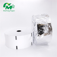 Vente en gros d'usine Mufeng OEM Rouleaux de papier thermique 80x80mm Rouleau de papier de caisse enregistreuse Rouleau de papier de reçu pour distributeurs automatiques de billets et terminaux de point de vente Simple couche 48-75gsm