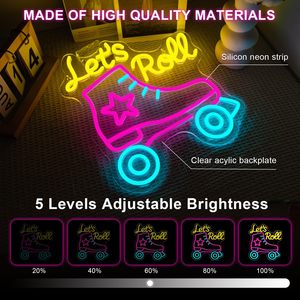 Let's Roll Letreros Neon LED indoor hanging ambient light shop <b>sign</b> wall decoration light entrance indicator light luminous <b>sign</b> - Product Image 3