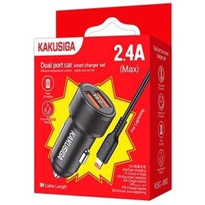 Chargeur de voiture Kakusiga 2xUSB 5V 2.4A Charge rapide avec câble - Product Image 5