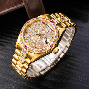 Reloj Mecánico Automático para Mujer MIGE, Caja de Oro Amarillo, Cristal de Zafiro, Esfera con Diamantes, 38 mm, Redondo, Analógico, de Lujo y Moda - Product Image 2