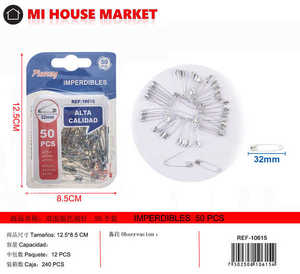 Spilla di sicurezza Pioney 35mm 50 pezzi Finitura lucida Uso generale - Product Image 1