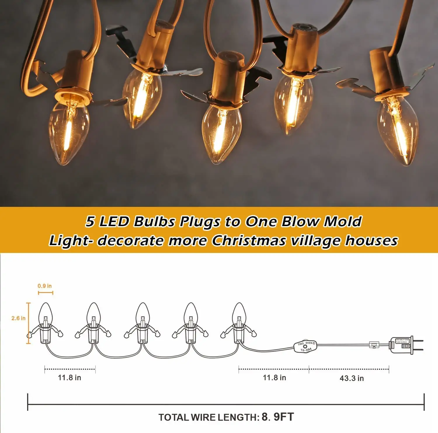 Amerikaanse Standaard Led Light Base Socket Jack-O'-Lantern Netsnoer Met Schakelaar Plug Geschikt Voor Vakantie Decoratie