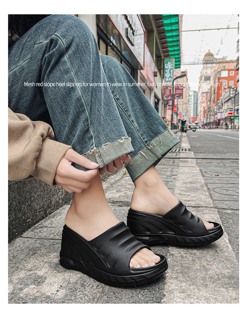 High Heel Beach Fashion Women's Wedge Slippers Casual Slippers Slides for Girls Platform Sandals