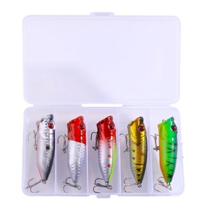 6,5 cm 12 g 5 pièces/boîte Vente en gros Appâts de pêche de surface Ensemble de leurres <span class=keywords><strong>Rush</strong></span> Popper Ensemble de leurres durs pour la pêche au black-bass - Product Image 1