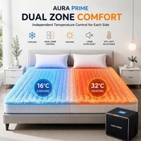 Matelas rafraîchissant intelligent AuraPrime à double zone de contrôle de température, système de refroidissement et de chauffage pour chambre, hôtel, maison