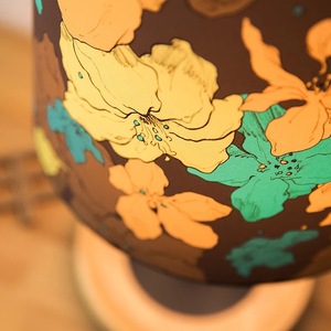 China Factory Vintage Flower Printing Linen Fabric Lampshade <strong>Black</strong> Pendant <strong>Light</strong> Lamp <strong>Shade</strong> - Product Image 4