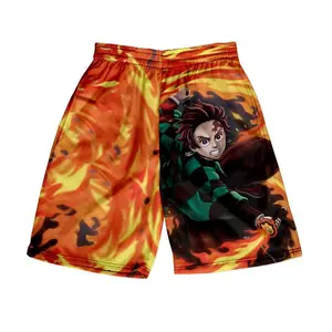 Demon Slayer quần short kimetsu no Yaiba quần short nam Anime 3D in bãi biển Harajuku dạo phố quần short nam