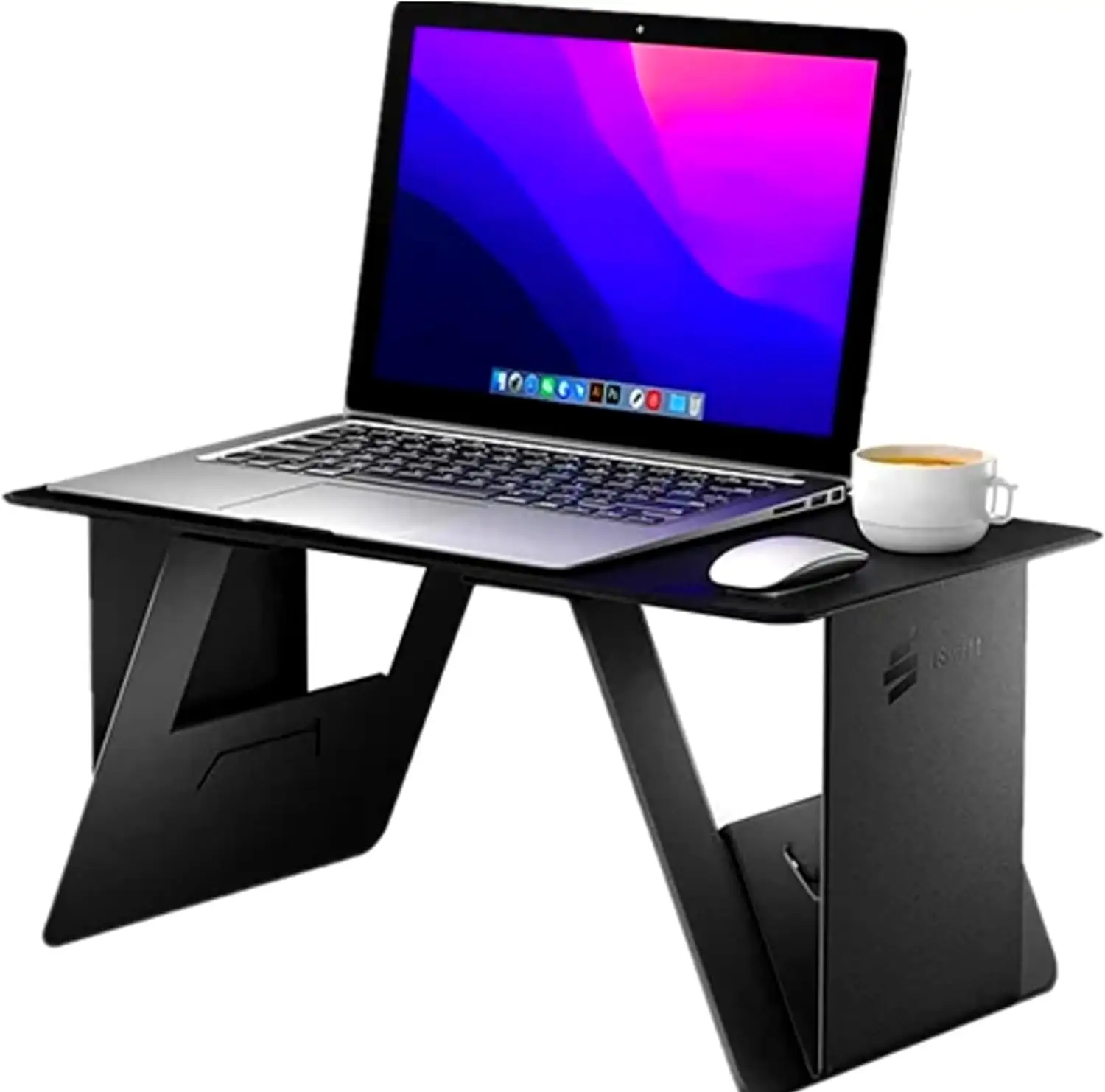 Home Office Portable PU Leather Adjustable Foldable Laptop Stand Desk Couch Bed Desk