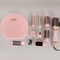 Ensemble de brosses sèche-cheveux professionnelles ENZO 9 en 1, outil de coiffage multifonctionnel, volumateur, peigne à air chaud, lisseur, boucles pour cheveux