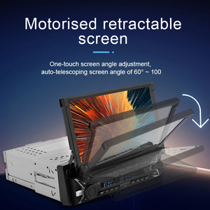 SEMAITU 7 POUCES Single <span class=keywords><strong>Din</strong></span> Flip Out Sans Fil Écran Tactile Voiture Stéréo <span class=keywords><strong>Motorisé</strong></span> Tableau de Bord Auto pour 5.0 Apple Carplay Android - Product Image 3