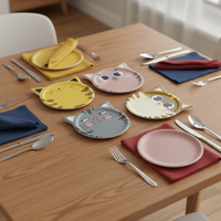 Tapis et sous-verres en céramique personnalisables en forme de chat, écologiques, résistants à l'huile, antidérapants, avec impression de logo personnalisée, design mignon pour boissons