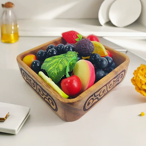 Piatto Quadrato Piccolo in Legno di Acacia Fatto <span class=keywords><strong>a</strong></span> <span class=keywords><strong>Mano</strong></span>, Biodegradabile, Classico per Matrimoni, per Frutta Secca e Snack - Product Image 5