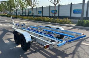 <span class=keywords><strong>Remorque</strong></span> de <span class=keywords><strong>bateau</strong></span> en aluminium de 28 pieds de meilleure qualité à <span class=keywords><strong>essieu</strong></span> tandem avec frein hydraulique Poly Bunks Chargement facile avec VIN CE DOT en vente - Product Image 3