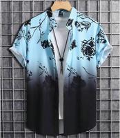 Collection été Chemise à manches courtes pour hommes grande taille à impression numérique 3D-Style tropical hawaïen Aloha