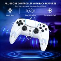 Manette de jeu sans fil à 6 axes avec éclairage RGB pour PlayStation5/Pro/Slim/PC/Steam, macro turbo, sans dérive, effet Hall, pour le gaming