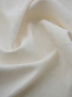 Tissu satiné blanc nacré 70 % lin 30 % viscose, largeur 150 cm, vendu au mètre pour la confection de robes, trench-coats et vestes